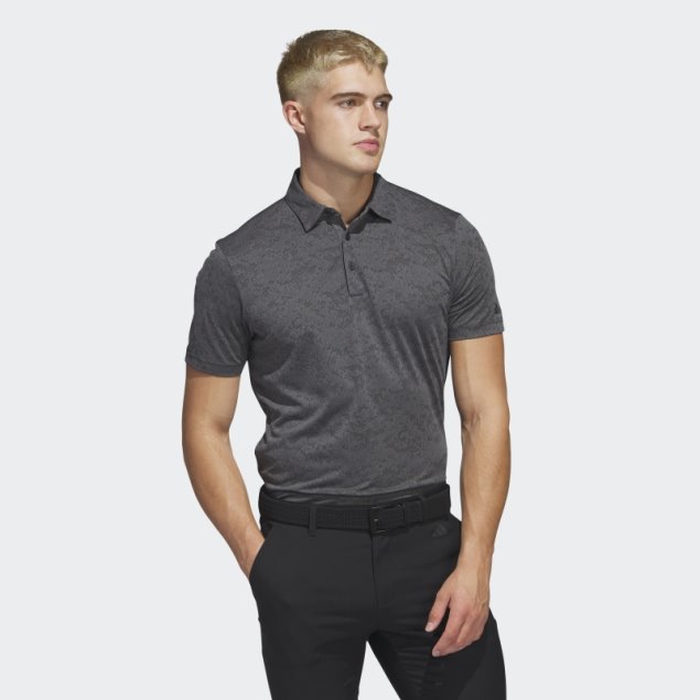 Polo Adidas Texturizado Jacquard Golf Gris