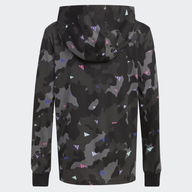 Camiseta Ls Hood Aop Camo Black Adidas