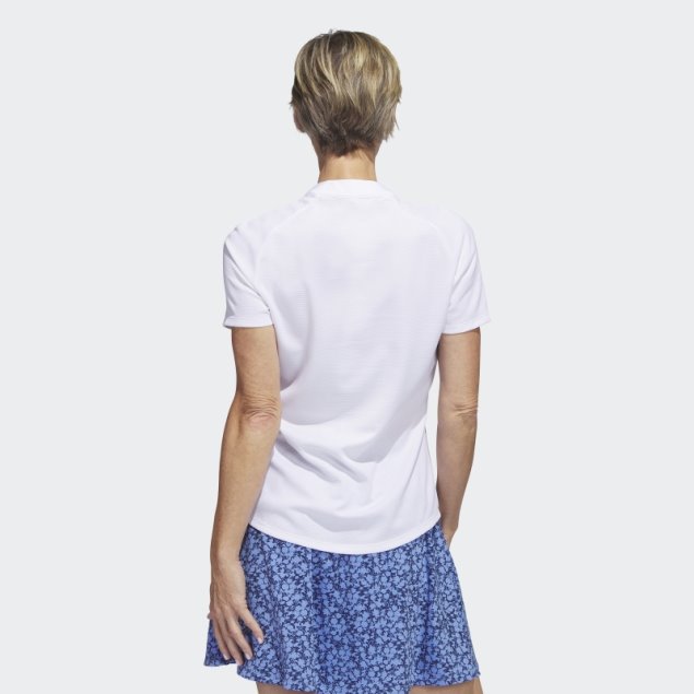 Polo De Golf Texturizado Adidas Blanco