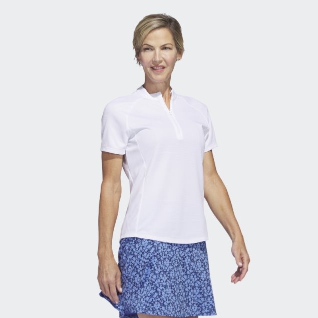 Polo De Golf Texturizado Adidas Blanco