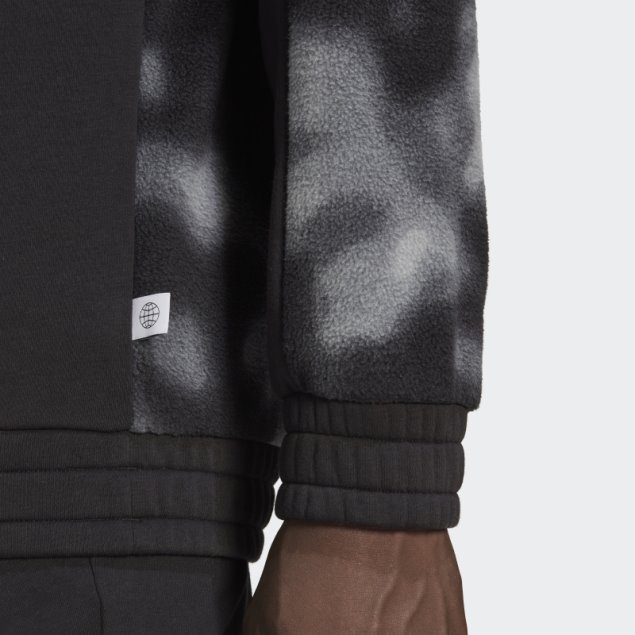 Chamarra Polar Con Estampado Natural Y Cremallera De 1/4 Negro Adidas