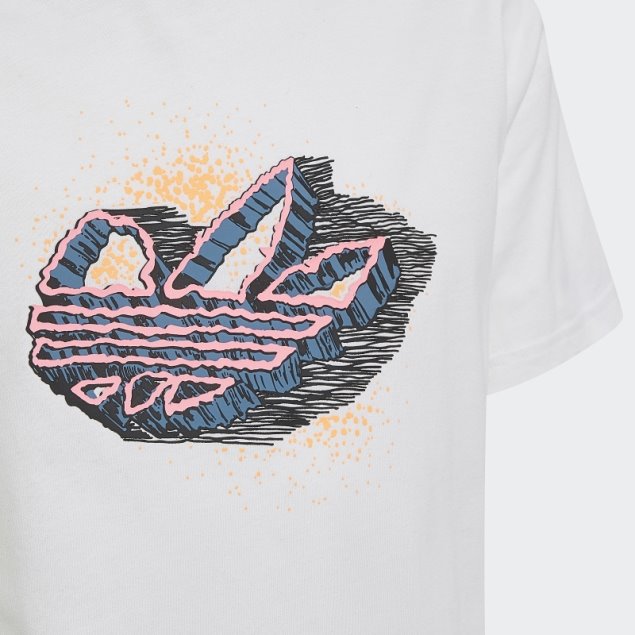 Adidas Camiseta Blanca Con Gráfico