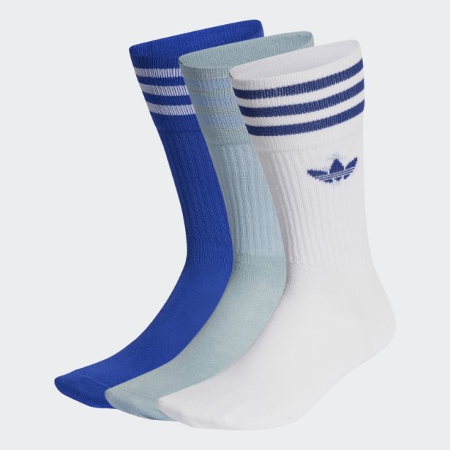 Adidas Solid Crew Calcetines 3 Pares Gris