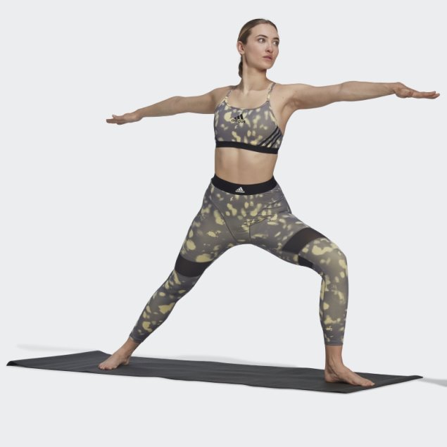 Sujetador Amarillo Aeroreact Light-support Hyperglam Estampado Adidas