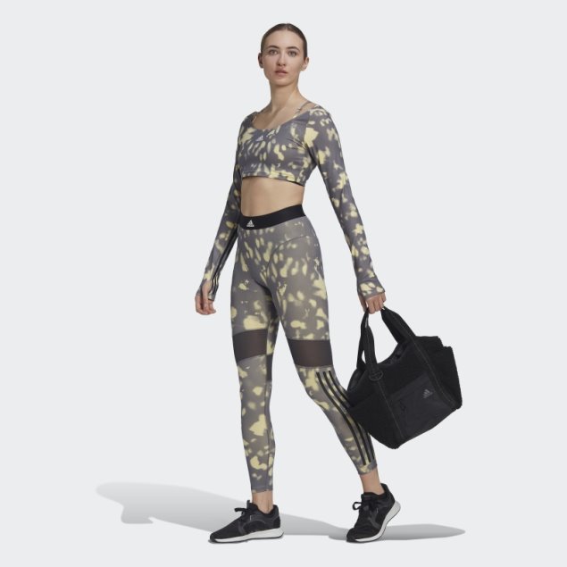 Sujetador Amarillo Aeroreact Light-support Hyperglam Estampado Adidas