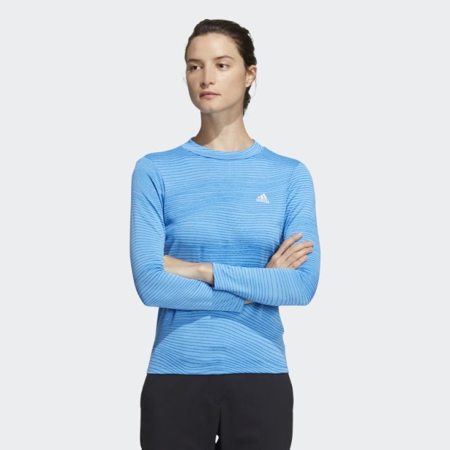 Camiseta De Manga Larga Con Cuello Alto Hecha Para Ser Rehecha Azul Adidas