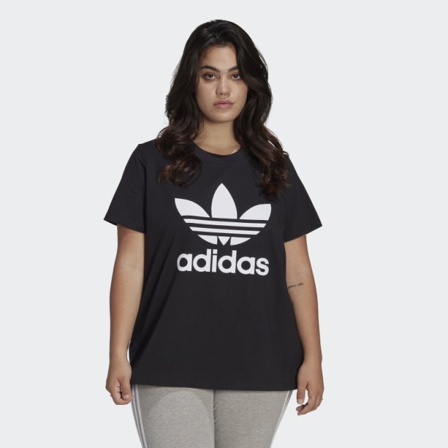 Camiseta Negra Adidas Adicolor Classics Trefoil (talla Grande)