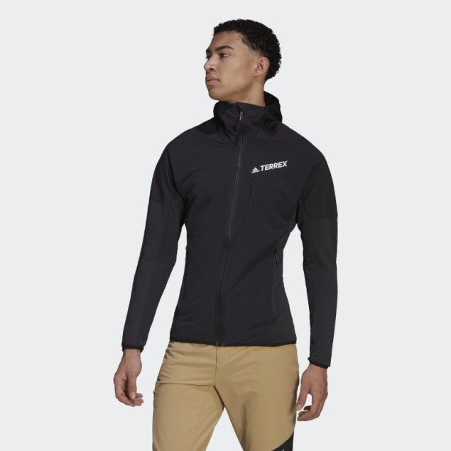 Chaqueta Con Capucha Techrock Flooce Wind Adidas Negra