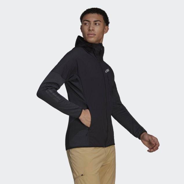 Chaqueta Con Capucha Techrock Flooce Wind Adidas Negra