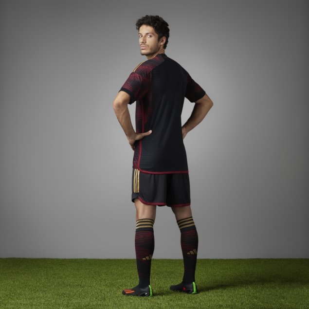 Camiseta Alemania 22 Visitante Autentica Adidas Negra