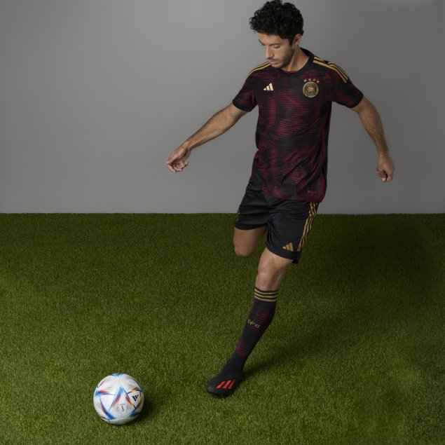 Camiseta Alemania 22 Visitante Autentica Adidas Negra