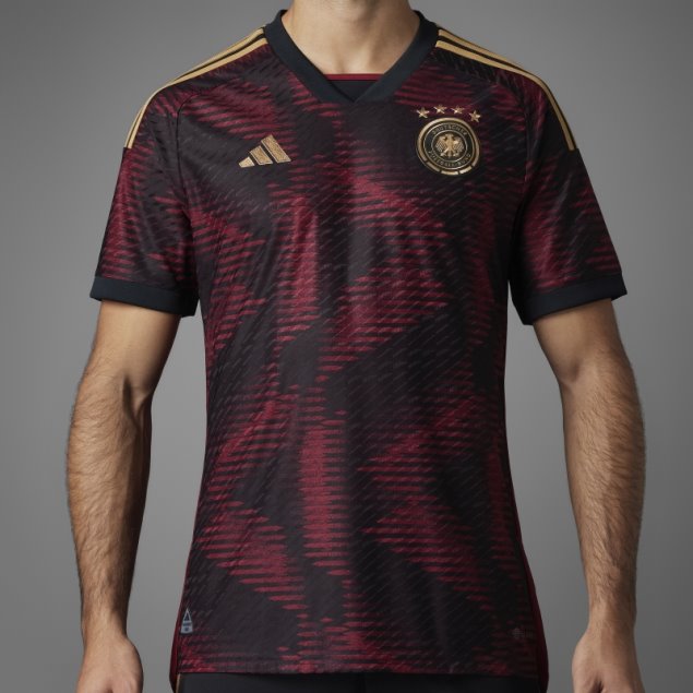 Camiseta Alemania 22 Visitante Autentica Adidas Negra