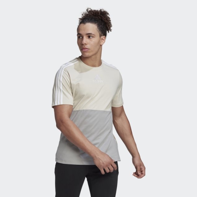 Camiseta Essentials Colorblock Adidas Aluminio