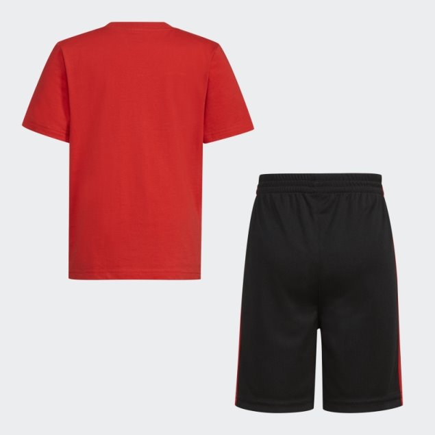 Conjunto De Camiseta Y Pantalón Corto Con Gráfico Escarlata Adidas