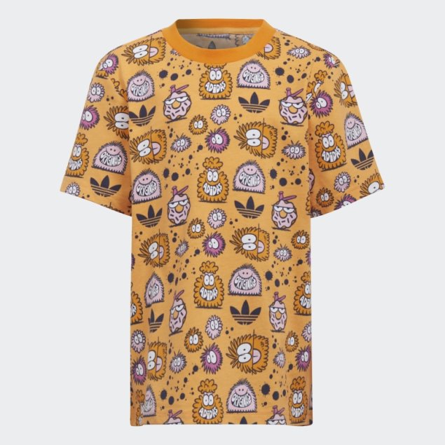 Conjunto De Camiseta Y Pantalones Cortos Adidas X Kevin Lyons En Naranja Nebuloso Moda