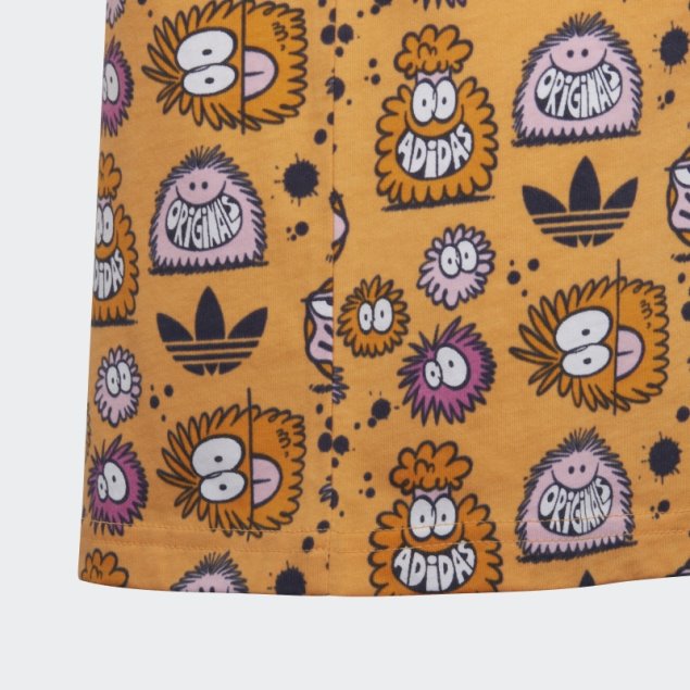 Conjunto De Camiseta Y Pantalones Cortos Adidas X Kevin Lyons En Naranja Nebuloso Moda
