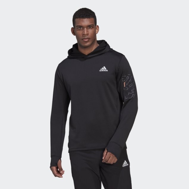 Negro Adidas Sudadera Con Capucha De Lana X-city Running Moda
