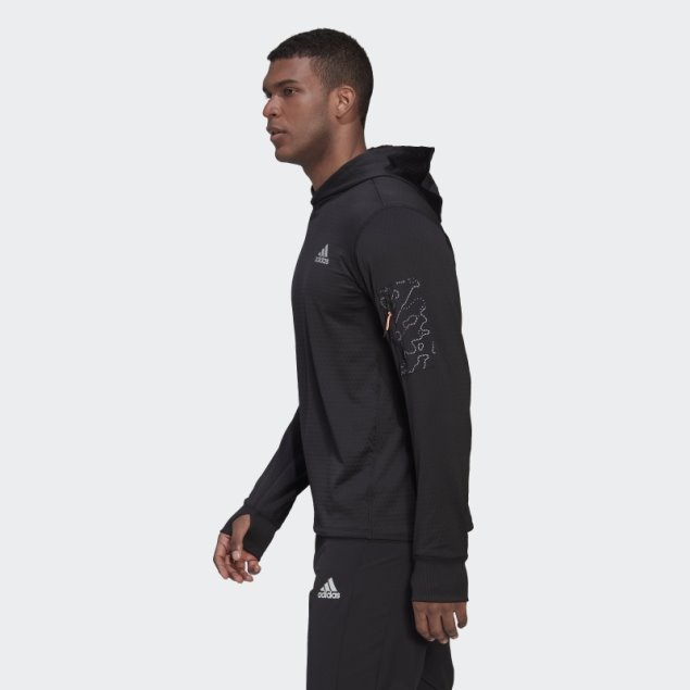 Negro Adidas Sudadera Con Capucha De Lana X-city Running Moda