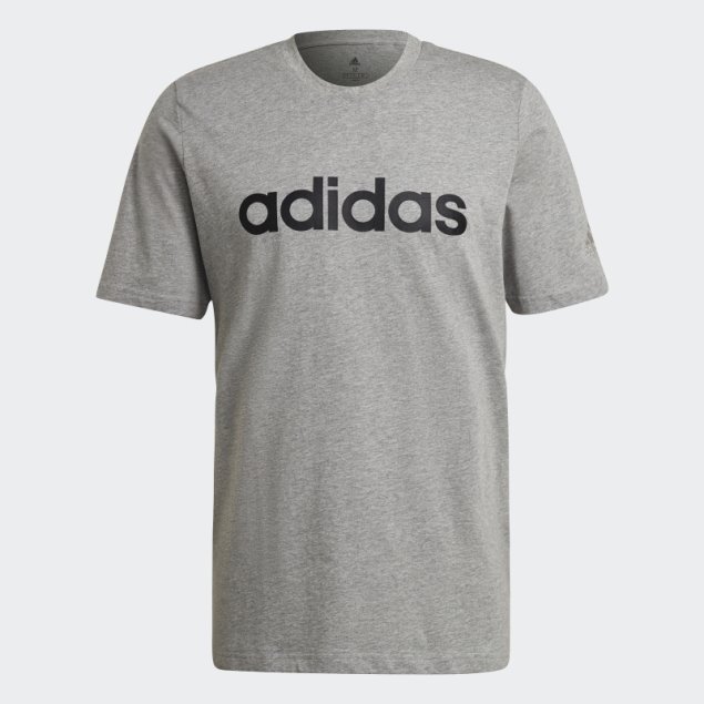 Adidas Camiseta Con Logo Bordado Linear Essentials Gris Medio