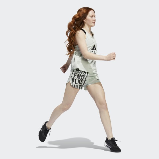 Elegantes Pantalones Cortos De Running Adidas Run Fast Con Calzoncillos Interiores Verdes