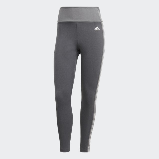 Diseñado Para Moverse Leggings Deportivos De Tiro Alto Con 3 Rayas 7/8 Adidas Gris Oscuro Jaspeado