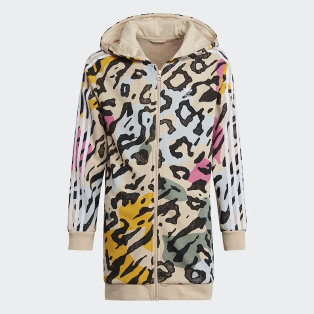 Sudadera Con Capucha Y Cremallera Alargada Animal Print Arena Adidas