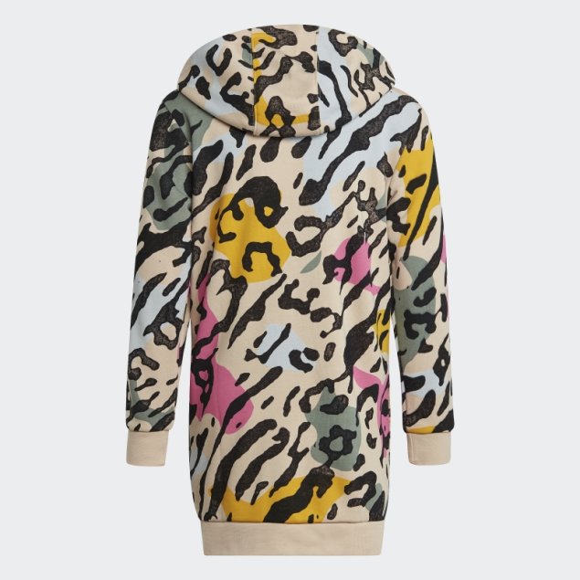 Sudadera Con Capucha Y Cremallera Alargada Animal Print Arena Adidas