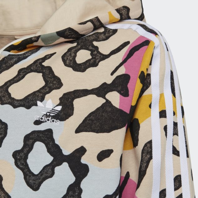 Sudadera Con Capucha Y Cremallera Alargada Animal Print Arena Adidas