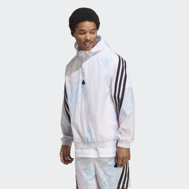 Adidas Sudadera Con Capucha Blanca Con Estampado De íconos Del Futuro