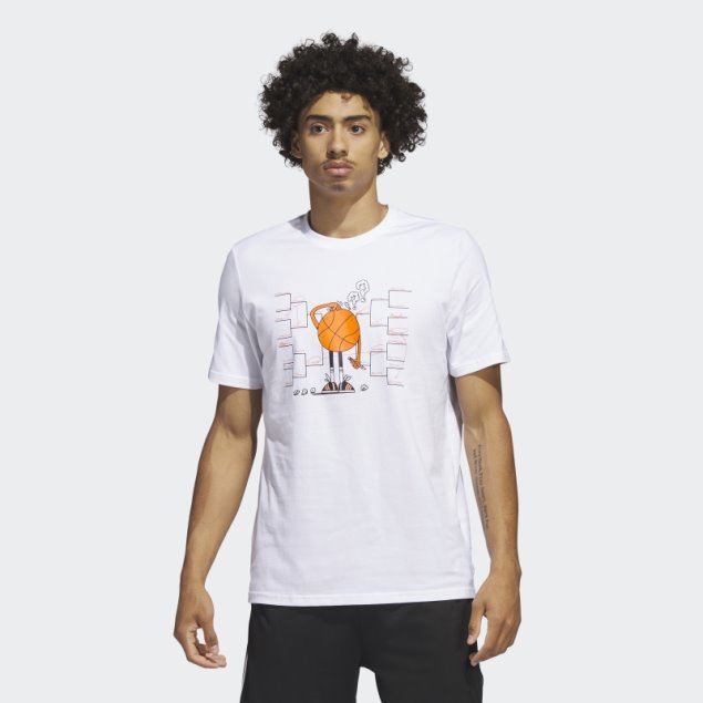 Adidas Lil Stripe Bracket Graphic Camiseta De Baloncesto De Manga Corta Blanca