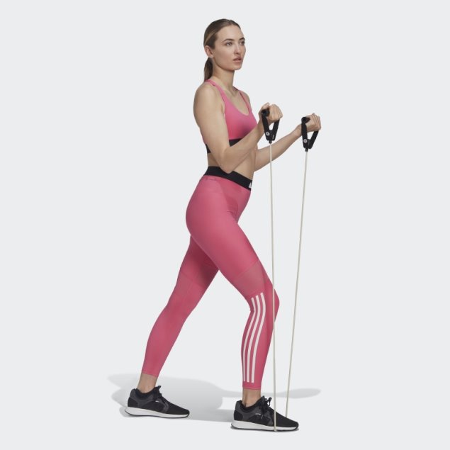 Sujetador Adidas Powerreact Training Hyperglam De Sujeción Media Magenta