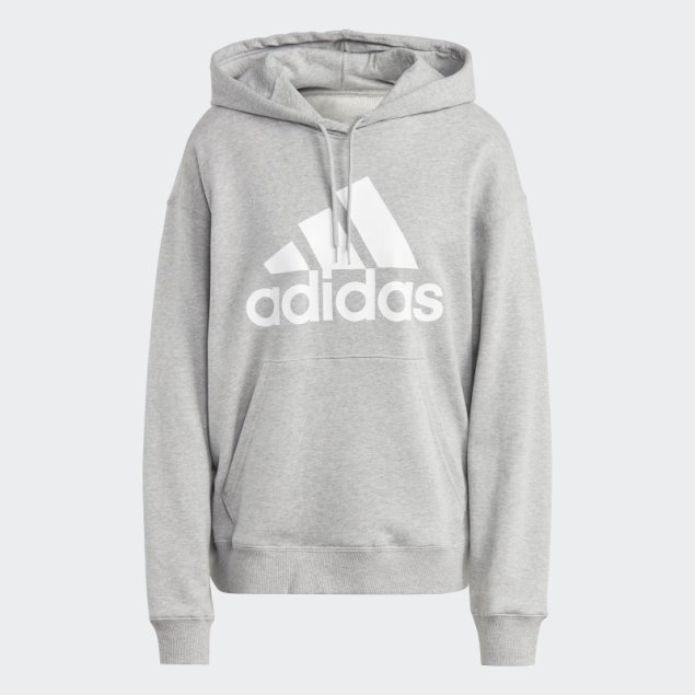 Sudadera Con Capucha Extragrande De Felpa Francesa Con Logo Grande Adidas Essentials Gris Medio