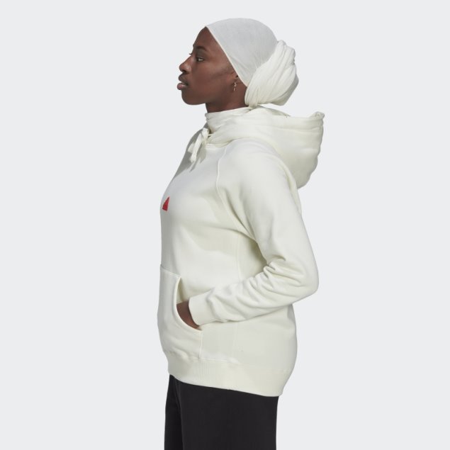 Adidas Sudadera Oversize Blanca Con Capucha