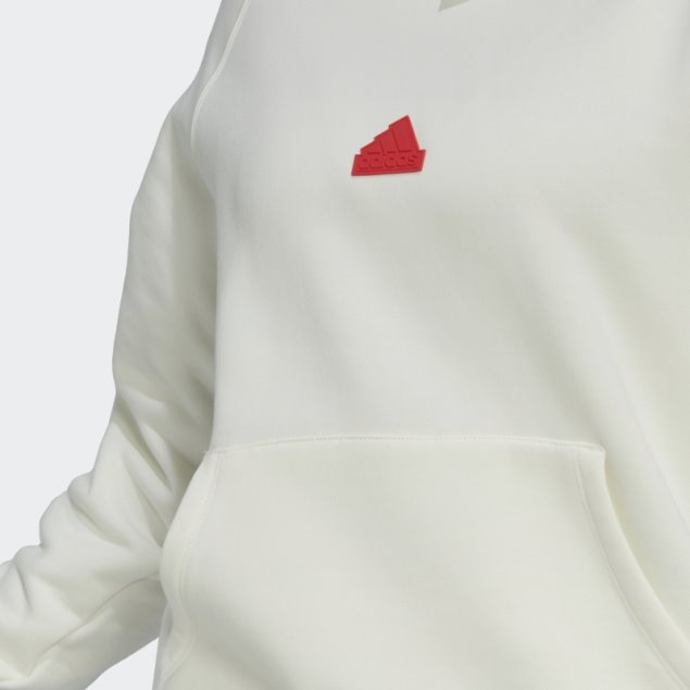 Adidas Sudadera Oversize Blanca Con Capucha