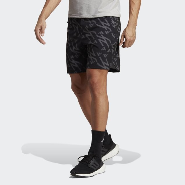 Pantalón Corto De Entrenamiento Adidas Train Icons 3 Rayas Gris Moda