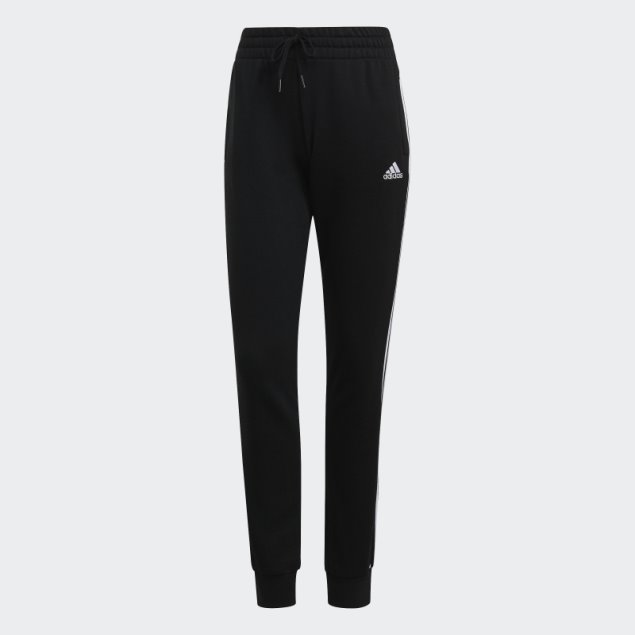 Adidas Pantalones De 3 Rayas De Rizo Francés Esenciales Negros
