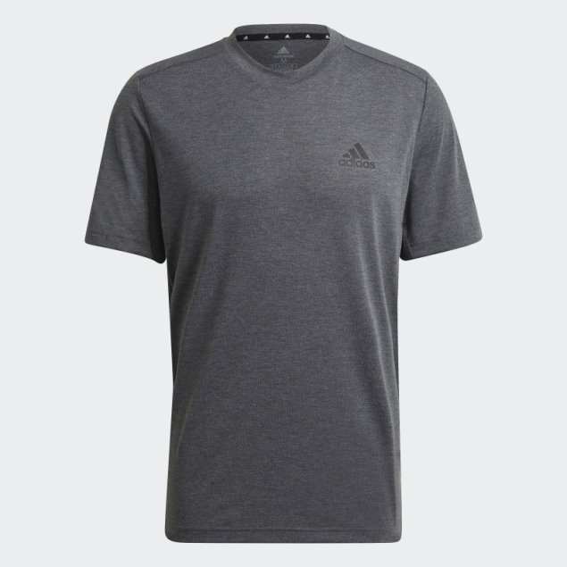 Camiseta Deportiva Aeroready Diseñada Para Moverse Feelready Gris Oscuro Jaspeado Adidas