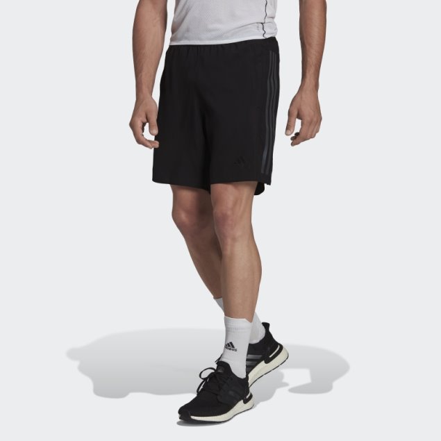 Pantalones Cortos Negros Con 3 Rayas Reflectantes Adidas Run Icons
