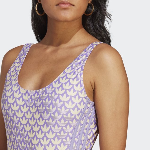 Bañador Amarillo Con 3 Rayas Monogram De Adidas Originals