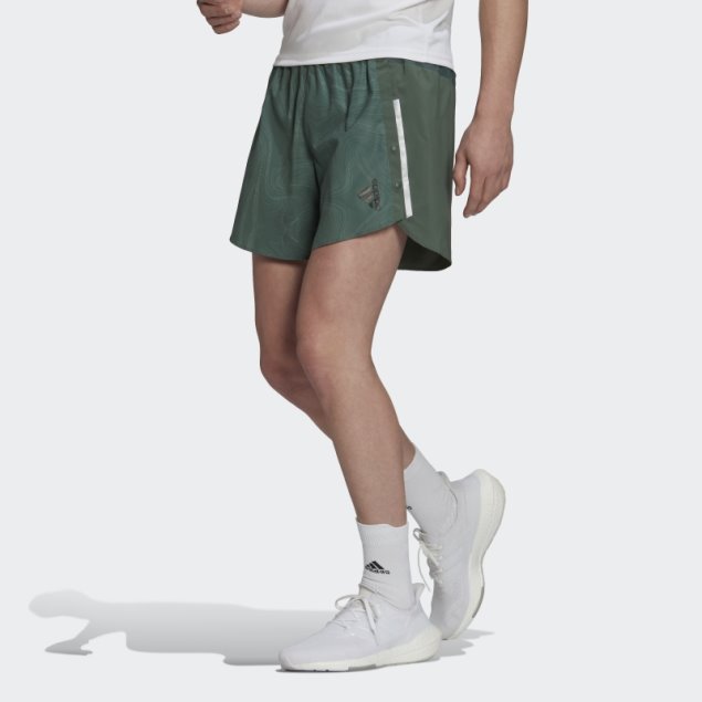 Pantalón Corto Adidas Verde óxido Diseñado Para Correr Por Los Océanos