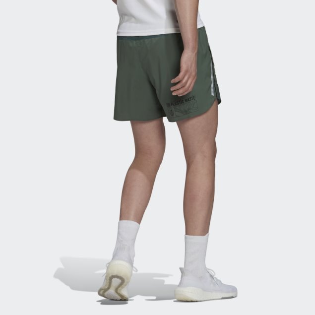 Pantalón Corto Adidas Verde óxido Diseñado Para Correr Por Los Océanos