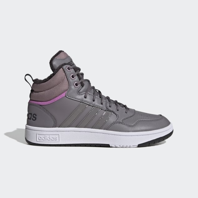 Adidas Trace Hoops 3.0 Zapatos De Baloncesto De Estilo De Vida Medio Gris Con Forro De Piel Clásico Para El Invierno