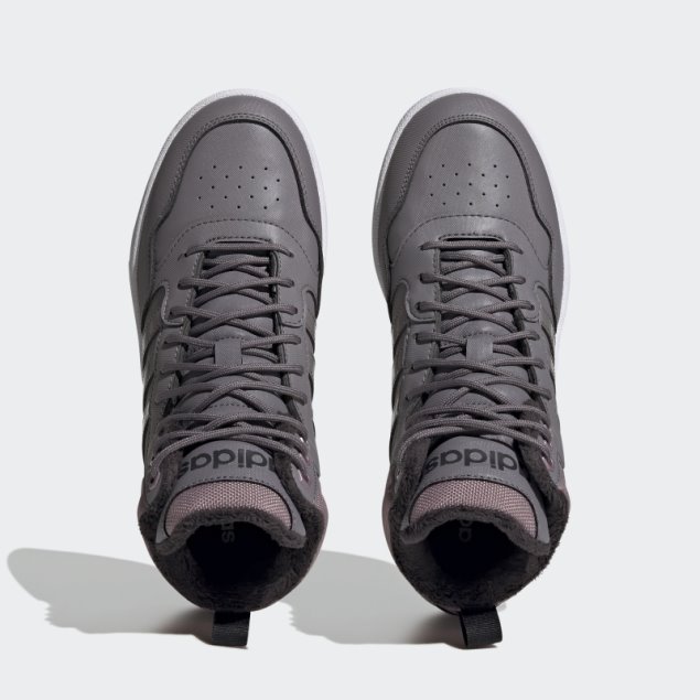 Adidas Trace Hoops 3.0 Zapatos De Baloncesto De Estilo De Vida Medio Gris Con Forro De Piel Clásico Para El Invierno