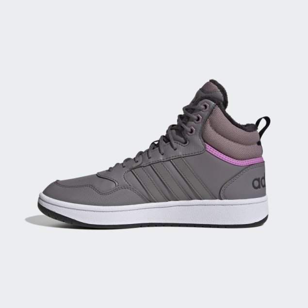 Adidas Trace Hoops 3.0 Zapatos De Baloncesto De Estilo De Vida Medio Gris Con Forro De Piel Clásico Para El Invierno