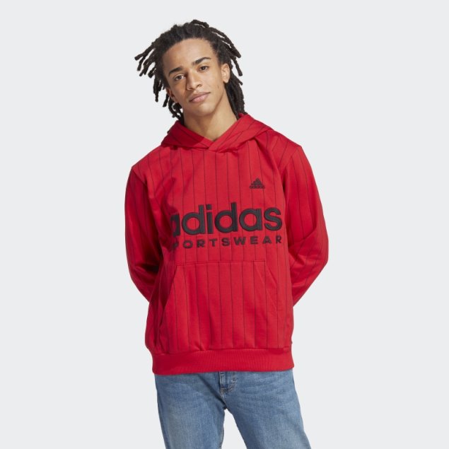 Adidas Sudadera Con Capucha A Rayas Escarlata