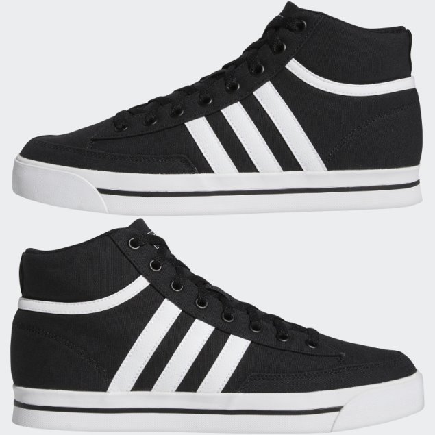 Retrovulc Mid Canvas Skateboarding Zapatos Negro Adidas
