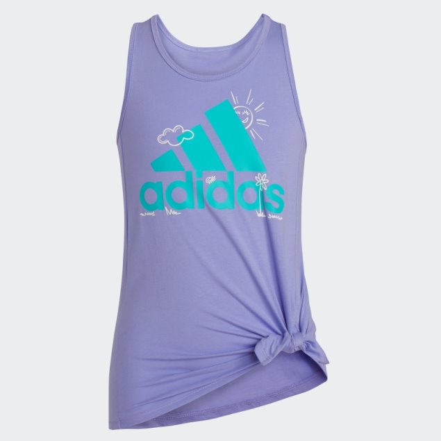 Camiseta Sin Mangas Con Lazo En El Frente Violeta Claro Adidas