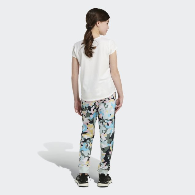 Joggers De Tricot Con 3 Rayas Y Estampado Integral En Blanco De Adidas