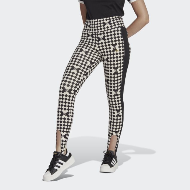 Negro Adidas Ski Chic Allover Print Mallas Caliente