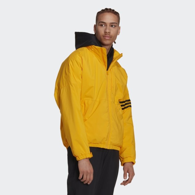 Chaqueta Acolchada Con Rayas Doradas Adidas